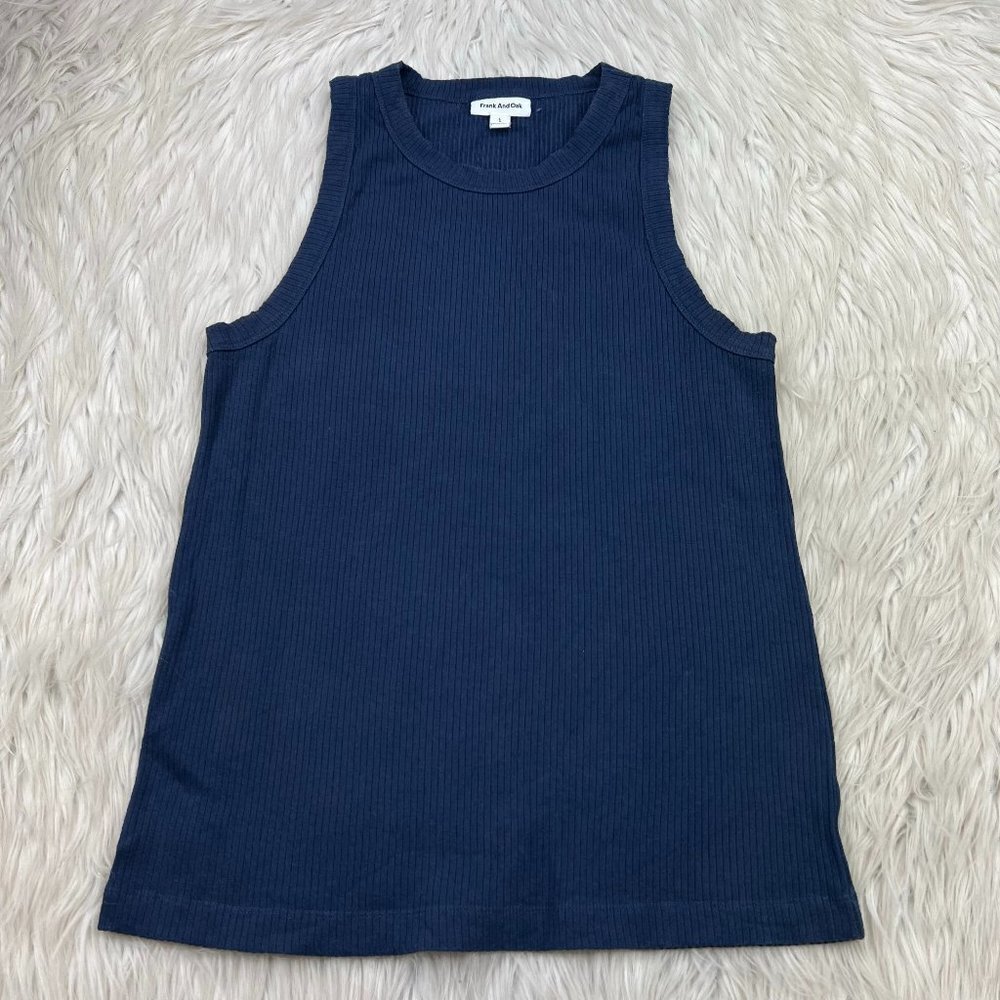 Frank‎ And Oak Women's Navy Ribbed Tank